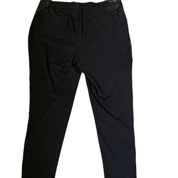 Harper Liv Faux Leather/Knit Stretch Moto Pant Zipper Ankle & Pockets Sz 16W 35E - Picture 6 of 8